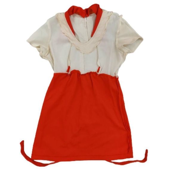 Vintage 1960s 1970s Pointed Dagger Collar Empire Waist Babydoll Dress - Picture 9 of 15